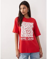 JJXX - Oversized T-Shirt With Heart Print - Lyst