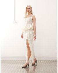Amy Lynn - Calla Textured Side Split Maxi Skirt Co-Ord - Lyst