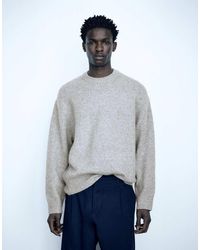 Pull&Bear - Basic Maglione Girocollo Mélange - Lyst