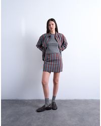 TOPSHOP - Minirok Met A-Lijn En Strepen, Deel Van Co-Ord Set - Lyst