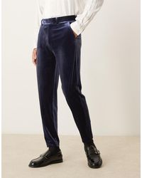 ASOS - Smart Tapered Fit Velvet Trousers - Lyst