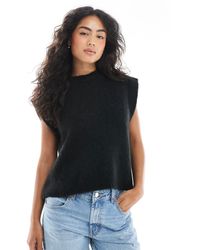 ASOS - Knitted Boxy Shoulder Detail Tank Top - Lyst