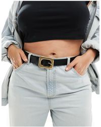 ASOS - Asos Design Curve Angled Square Buckle Waist And Hip Jeans Belt - Lyst