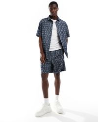 Armani Exchange - All Over Jacquard Logo Woven Shorts - Lyst