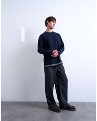 TOPMAN - Double Layer Jersey Long Sleeve Tee - Lyst