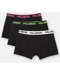 Pull&Bear - 3-pack Of Black Boxers With Neon Waistband - Lyst