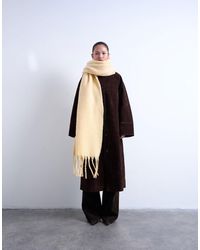 TOPSHOP - Sydney - écharpe style couverture - beurre - Lyst