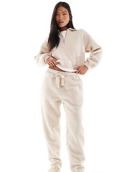 ASOS - Asos Design Petite Lounge Borg Zip Collar Sweat & Tapered Trouser Set - Lyst