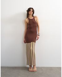 TOPSHOP - Knitted Strap Back Full Skirt Maxi Dress - Lyst
