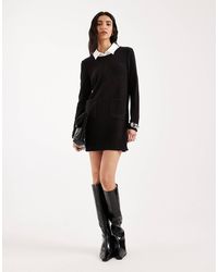 Vero Moda - – kurzes, langärmliges 2-in-1-strickkleid - Lyst