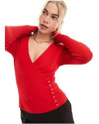 Morgan - Fine Ribbed Top With Gold Hardwear Detail - Lyst