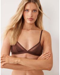 ASOS - Ella Microfibre Triangle Bra With Mesh Detail - Lyst