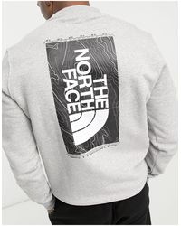 The North Face - Vertical Topographic - Sweatshirt Met Print Op - Lyst