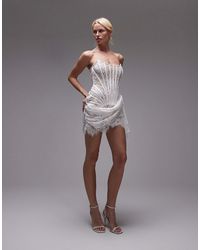 HEIRESS BEVERLY HILLS Corset Chiffon Flared Mini Dress in Black | Lyst