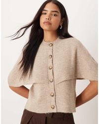Gina Tricot - Wool Alpaca Knitted Cape Cardigan - Lyst
