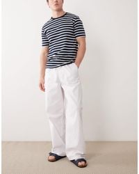 ASOS - baggy Fit Linen Blend Pants - Lyst