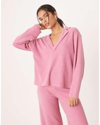 ASOS - Supersoft Rugby Collar Long Sleeve Top - Lyst