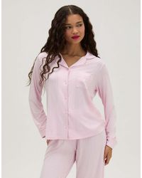 Boux Avenue - Ribbed Modal Long Pyjama Set With Wide Leg Trousers - Lyst