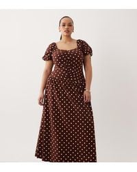 ASOS - Asos Design Curve Ruched Front Midi Tea Dress - Lyst