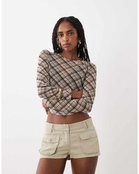 Motel - Nisbet Twill Mini Shorts - Lyst