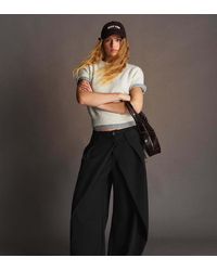 Bershka - Tall Barrel Trousers With Pleats - Lyst