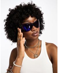 Weekday - Wekeday Strike Oversized Round Sunglasses With Cut Out Detail - Lyst