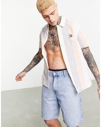 Tommy Hilfiger - Stripe Short Sleeve Linen Shirt - Lyst
