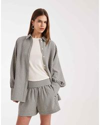 ASOS - Short Met Elastische Taille En Gingham Ruit - Lyst