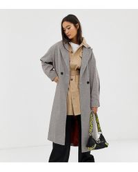 Collusion Check Trench Coat - Gray