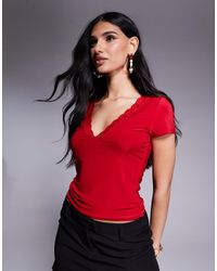 Fashionkilla - – t-shirt aus doppellagigem, anschmiegsamem stoff - Lyst