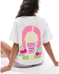 Miss Selfridge - Oversized T-Shirt Met Zomerse Smoothies-Print - Lyst