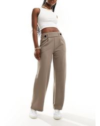 Jdy - High Waisted Crop Wide Fit Tailored Trousers - Lyst