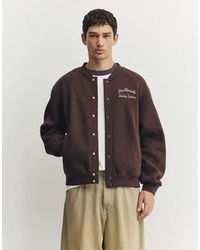 Pull&Bear - Embroidered Varsity Jacket - Lyst