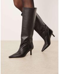 ASOS - Cleoni Premium Leather Pull On Knee Boots - Lyst