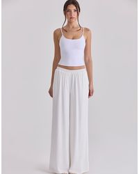 House Of Cb - Alexa Ivory Wide Leg Trousers - Lyst