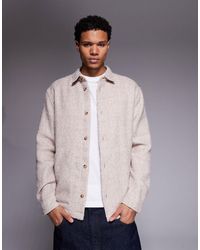 ASOS - Textured Herringbone Overshirt - Lyst