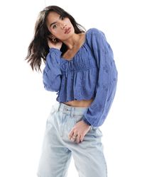 Hollister - Long Sleeve Tie Front Top - Lyst