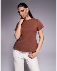 ASOS - Short Sleeve Interlock T-shirt With Seam Detail - Lyst