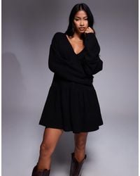 ASOS - Supersoft V Front Dropped Waist Mini Dress - Lyst