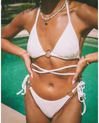 4th & Reckless - X Amaka Hamelijnck Bruna Ring Detail Triangle Bikini Top - Lyst