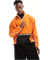 ASOS - Oversized Half Zip Sweatshirt With Seam Detail - Lyst