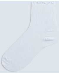TOPSHOP - Ribbed Ruffle Socks - Lyst