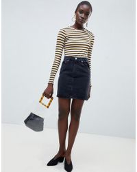 ASOS Jupe originale taille haute en jean - Noir délavé