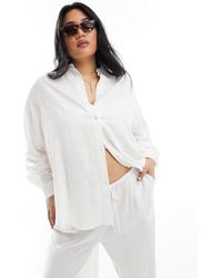 ASOS - Curve Relaxed Shirt With Linen - Lyst