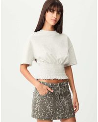 Stradivarius - T-Shirt Mélange Con Parte Superiore Arricciata - Lyst