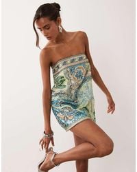 ASOS - Embellished Palm Tree Micro Mini Dress With Internal Corset Detail - Lyst
