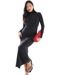 Miss Selfridge - Long Sleeve High Neck Maxi Dress - Lyst