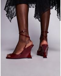 ASOS - Nightshade Electroplated Sculpted Wedge Sandals - Lyst