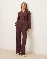 ASOS - Tailored High Rise Relaxed Straight Leg Suit Trousers - Lyst