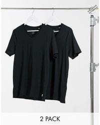 Jack & Jones - – essentials 2er-pack - schmal geschnittenes t-shirt mit v-ausschnitt - Lyst